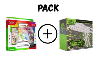 PACK : 1 Coffret Illustration - Premiers Partenaires - Série 1 + 1 ETB ME03 Equilibre Parfait - FR