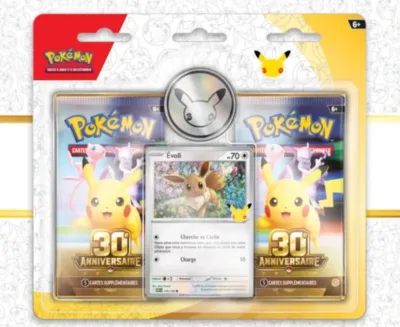 Pokémon Pack 2 Boosters 30 ème anniversaire Evoli - FR